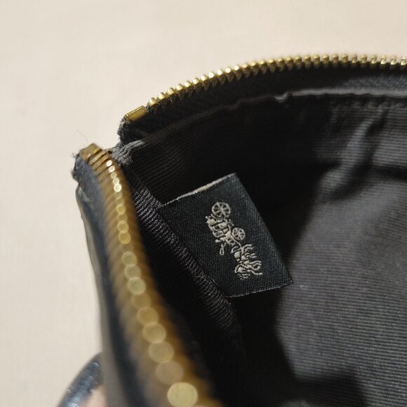 Coach Wallet Raise Logo Black Carriage Gold Hardware Leather Wristlet Clutch - Picture 3 of 11